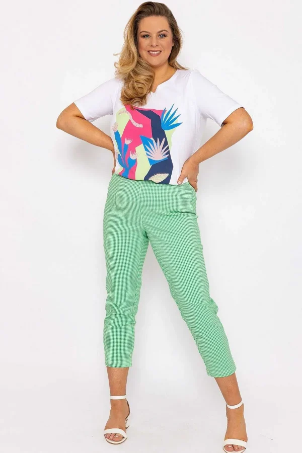 Ulla Popken Abstract Cactus Graphic Top In Off White*Women Tops & Blouses
