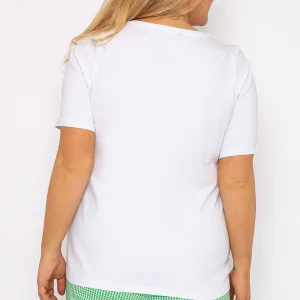 Ulla Popken Abstract Cactus Graphic Top In Off White*Women Tops & Blouses