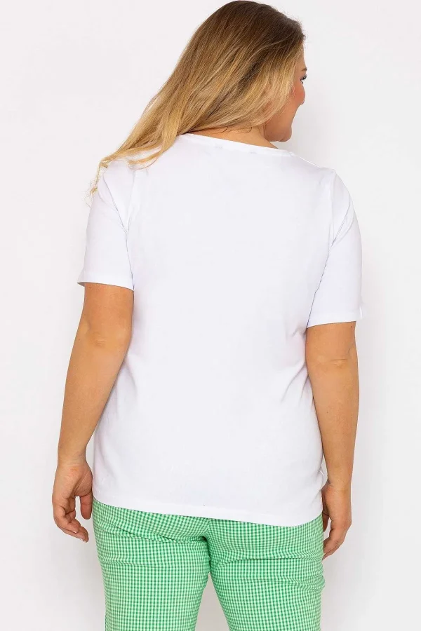 Ulla Popken Abstract Cactus Graphic Top In Off White*Women Tops & Blouses