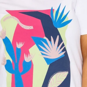 Ulla Popken Abstract Cactus Graphic Top In Off White*Women Tops & Blouses