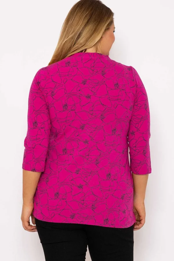 Ulla Popken Abstract Print Blouse In Pink*Women Tops & Blouses