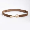 SOUL Accessories Adjustable Gold Clasp Belt In Brown* Belts