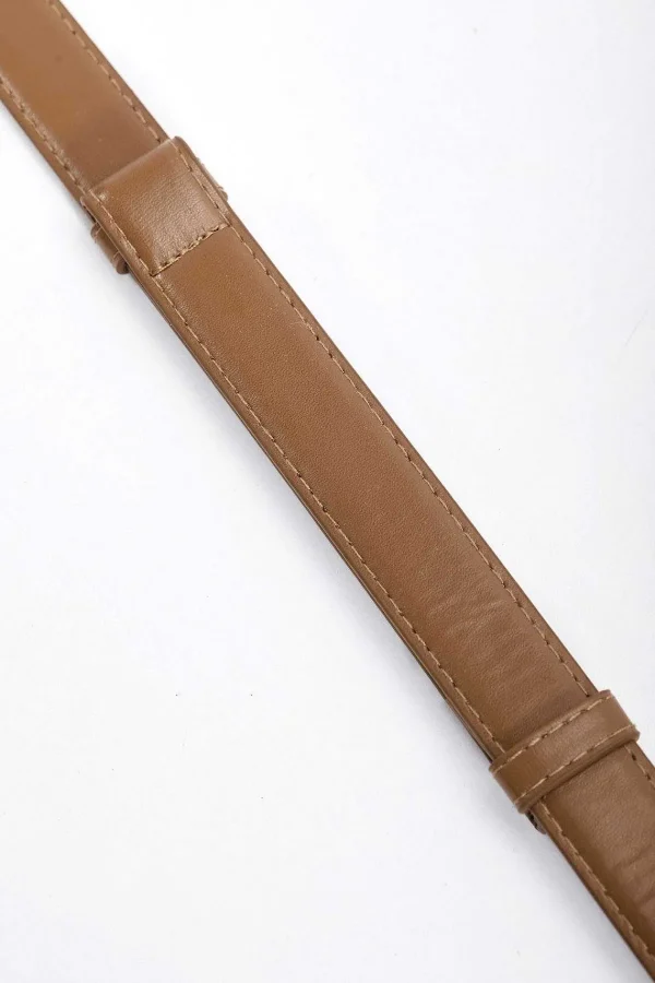 SOUL Accessories Adjustable Gold Clasp Belt In Brown* Belts