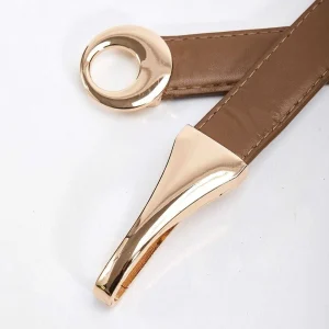 SOUL Accessories Adjustable Gold Clasp Belt In Brown* Belts