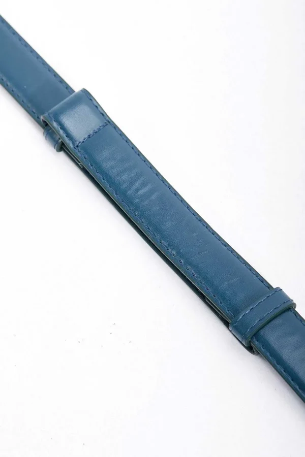 SOUL Accessories Adjustable Gold Clasp Belt In Navy* Belts