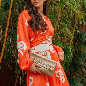 Pala D'oro Alina Midi Dress In Orange Print*Women Dresses & Jumpsuits