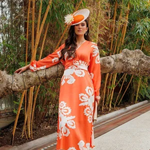 Pala D'oro Alina Midi Dress In Orange Print*Women Dresses & Jumpsuits