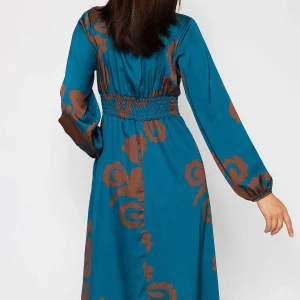 Pala D'oro Alina Teal Print Midi Dress*Women Dresses & Jumpsuits