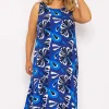 Ulla Popken A-Line Midi Dress In Blue Print*Women Dresses & Jumpsuits