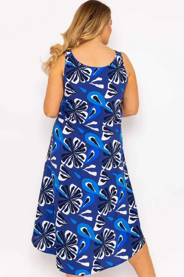 Ulla Popken A-Line Midi Dress In Blue Print*Women Dresses & Jumpsuits
