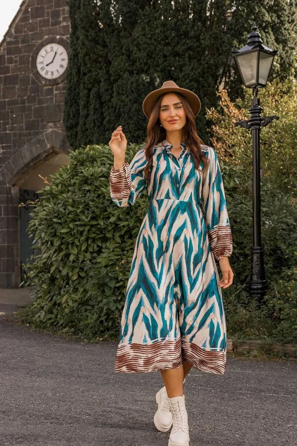 Pala D'oro Amanda Midi Dress In Teal* Sale Dresses