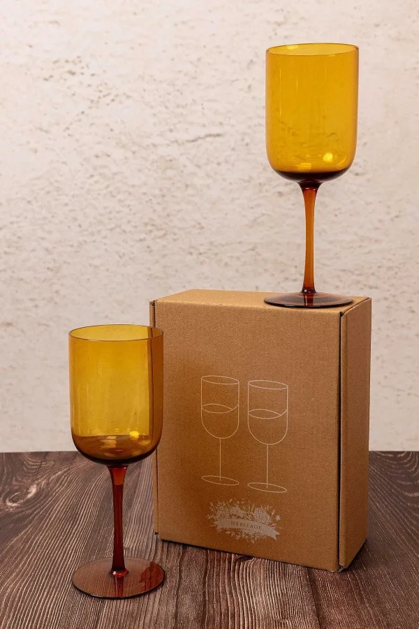 Heritage Amber Wine Glass Set Of 2* Homeware