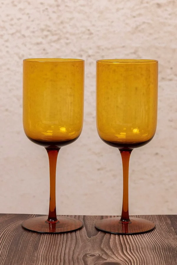 Heritage Amber Wine Glass Set Of 2* Homeware