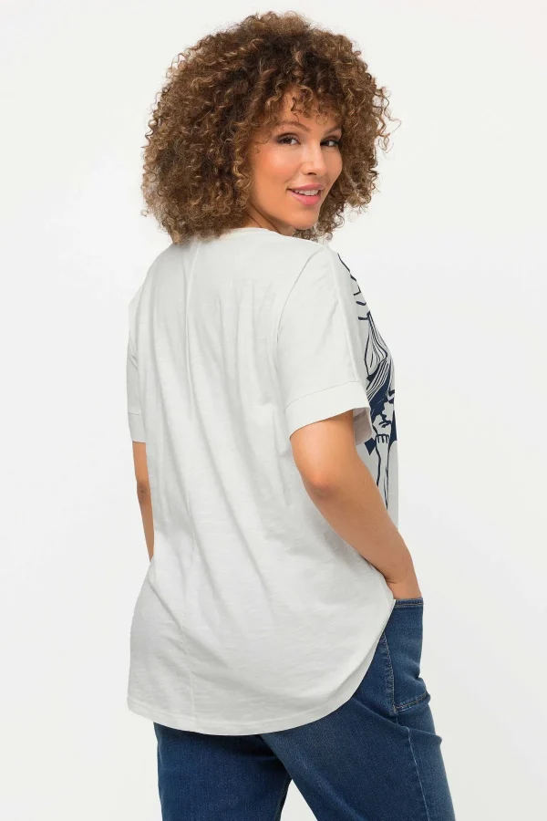 Ulla Popken Anchor Print Top In Off White*Women Tops & Blouses