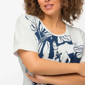 Ulla Popken Anchor Print Top In Off White*Women Tops & Blouses