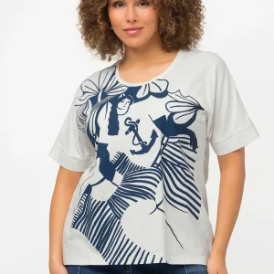 Ulla Popken Anchor Print Top In Off White*Women Tops & Blouses