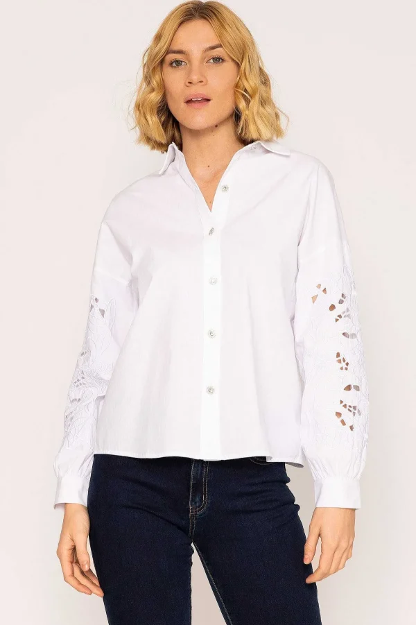 Rowen Avenue Anglaise Sleeve Blouse In White*Women Tops & Blouses