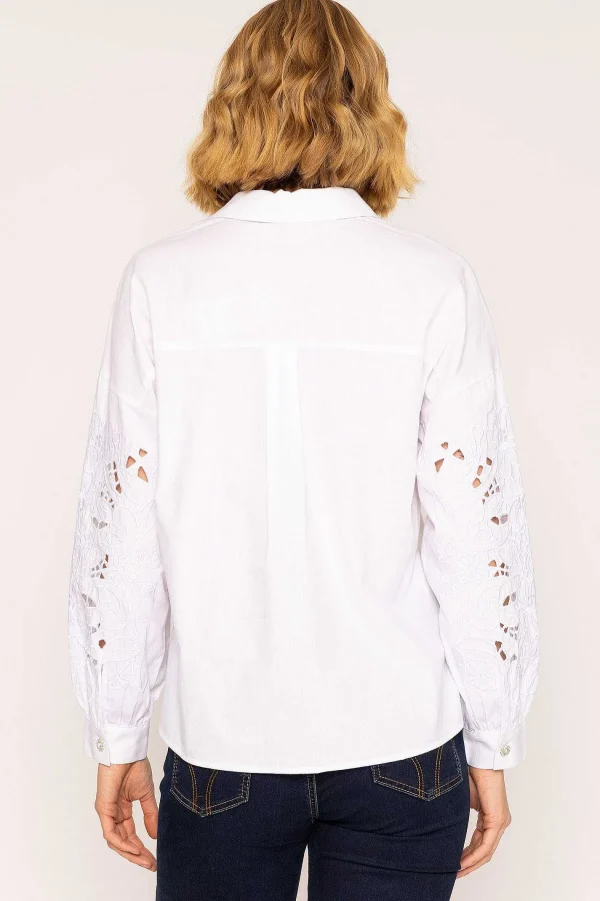 Rowen Avenue Anglaise Sleeve Blouse In White*Women Tops & Blouses