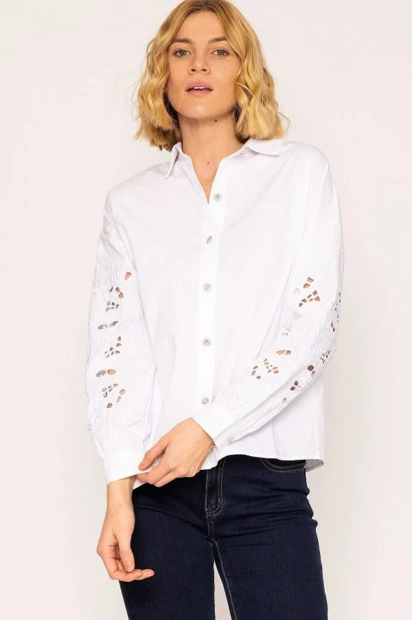 Rowen Avenue Anglaise Sleeve Blouse In White*Women Tops & Blouses