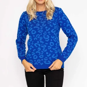 Rowen Avenue Animal Print Jumper In Blue*Women Jumpers & Cardigans