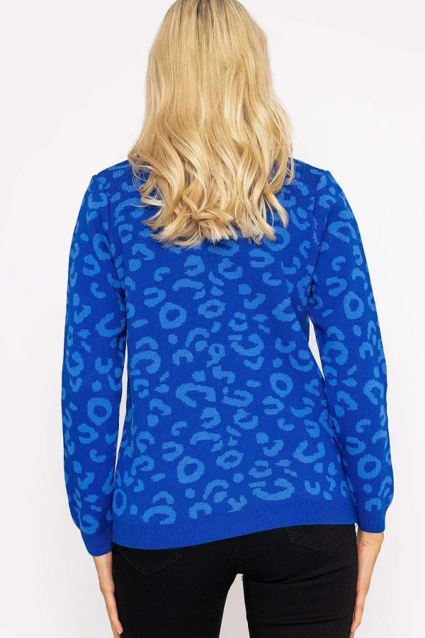 Rowen Avenue Animal Print Jumper In Blue*Women Jumpers & Cardigans