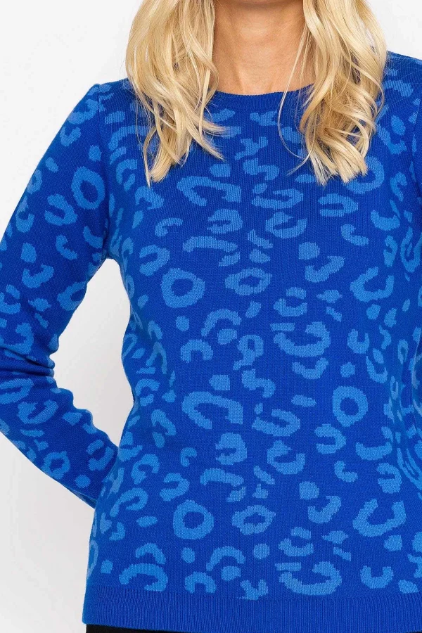 Rowen Avenue Animal Print Jumper In Blue*Women Jumpers & Cardigans