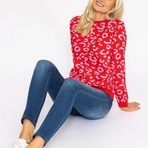 Rowen Avenue Animal Print Jumper In Pink*Women Jumpers & Cardigans