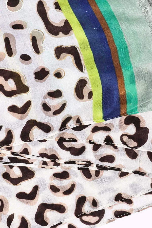 SOUL Accessories Animal Print Scarf With Green Border* Accessories