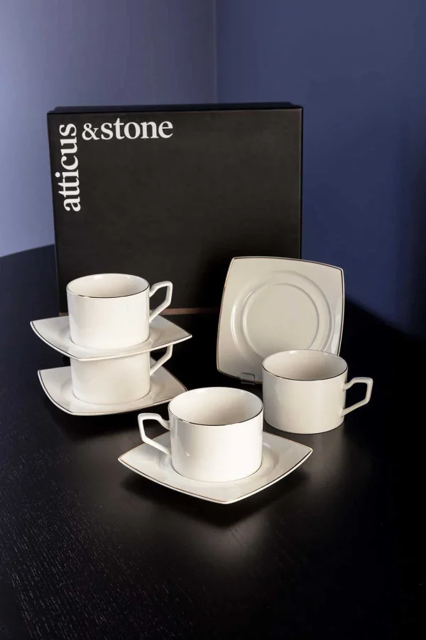 Atticus & Stone Apollo Cup And Saucer Set Of 4* Homeware