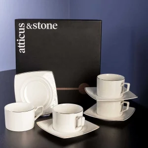 Atticus & Stone Apollo Cup And Saucer Set Of 4* Homeware