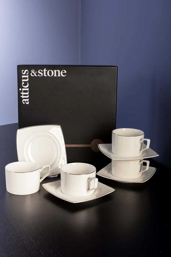 Atticus & Stone Apollo Cup And Saucer Set Of 4* Homeware