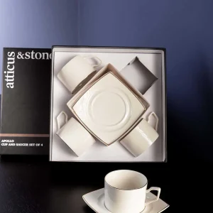 Atticus & Stone Apollo Cup And Saucer Set Of 4* Homeware