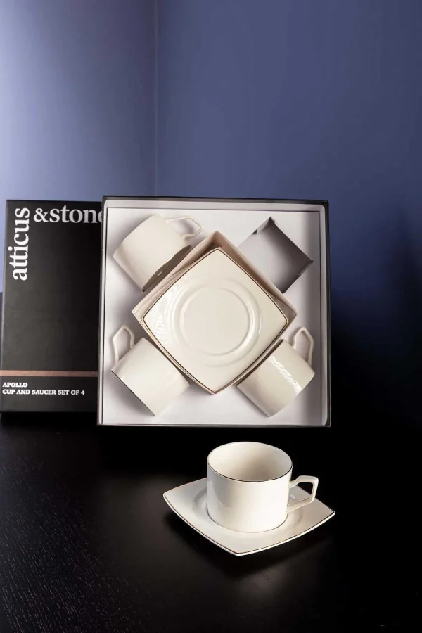 Atticus & Stone Apollo Cup And Saucer Set Of 4* Homeware
