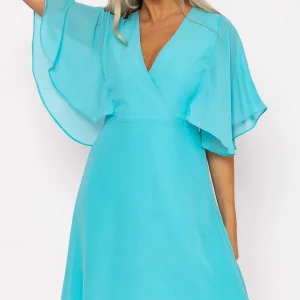 Rowen Avenue Aqua Angel Sleeve Dress* Sale Dresses
