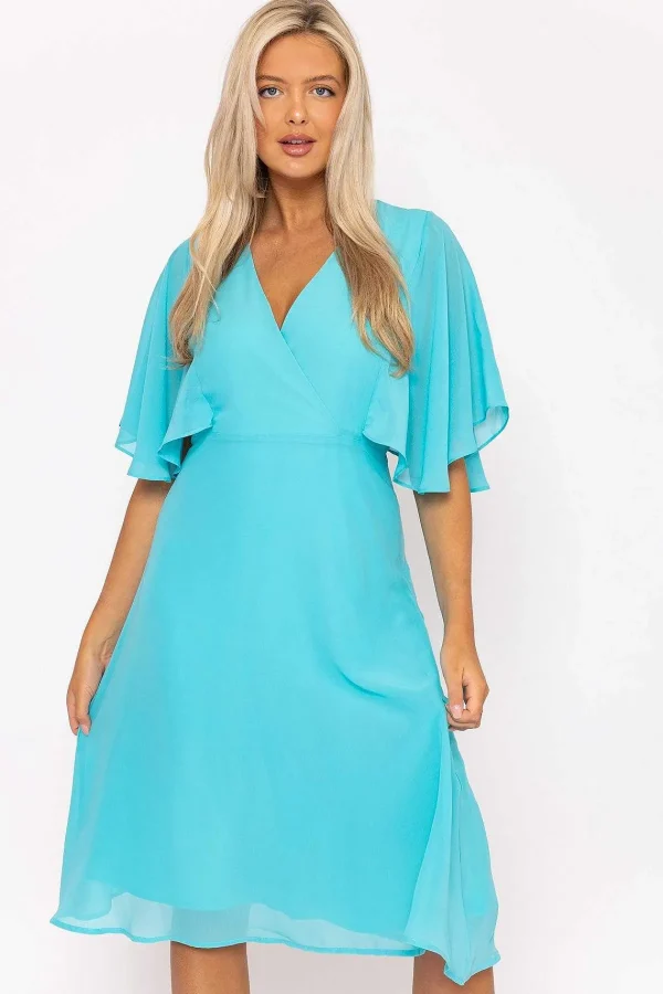 Rowen Avenue Aqua Angel Sleeve Dress* Sale Dresses