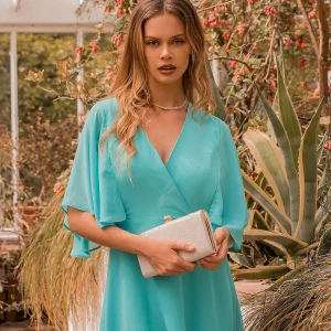 Rowen Avenue Aqua Angel Sleeve Dress* Sale Dresses