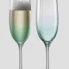 Galway Crystal Aqua Erne Flute Set Of 2* Homeware