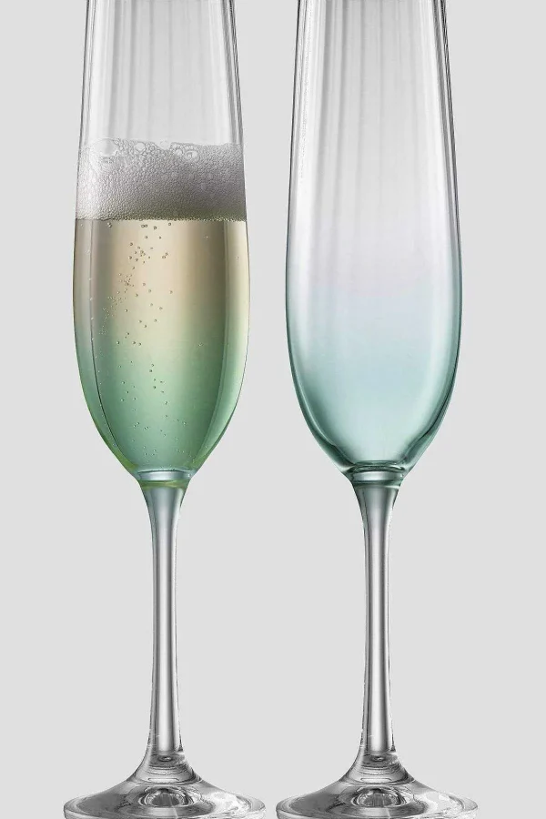 Galway Crystal Aqua Erne Flute Set Of 2* Homeware