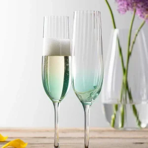 Galway Crystal Aqua Erne Flute Set Of 2* Homeware
