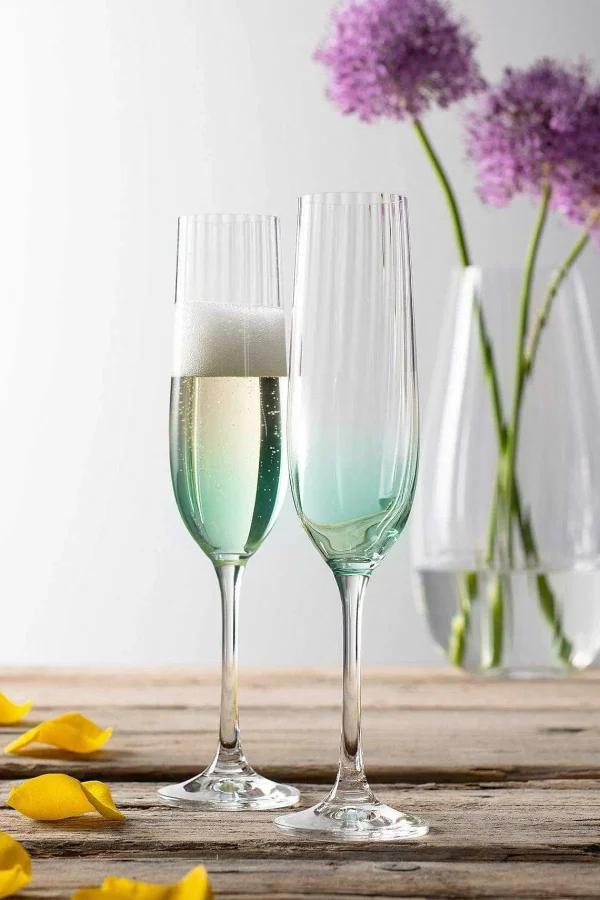 Galway Crystal Aqua Erne Flute Set Of 2* Homeware