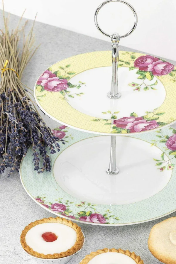 Belleek Archive Rose Two Tier Server* Homeware