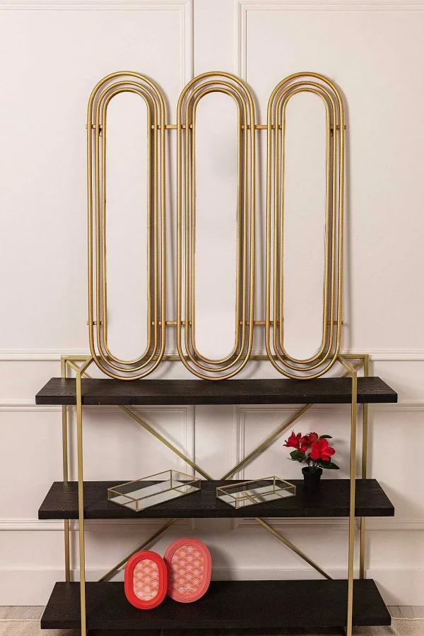 Carraig Donn HOME Art Deco Gold Triple Wall Mirror* Homeware