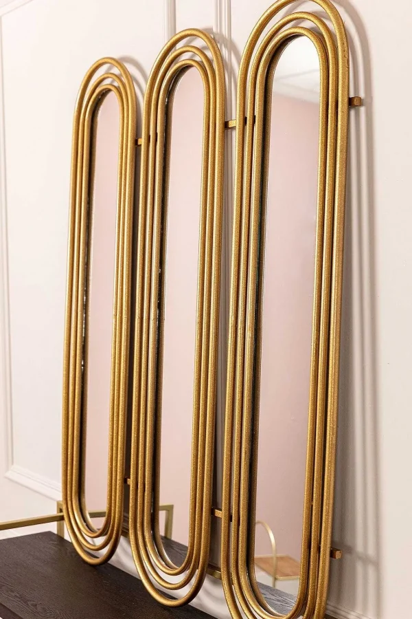 Carraig Donn HOME Art Deco Gold Triple Wall Mirror* Homeware