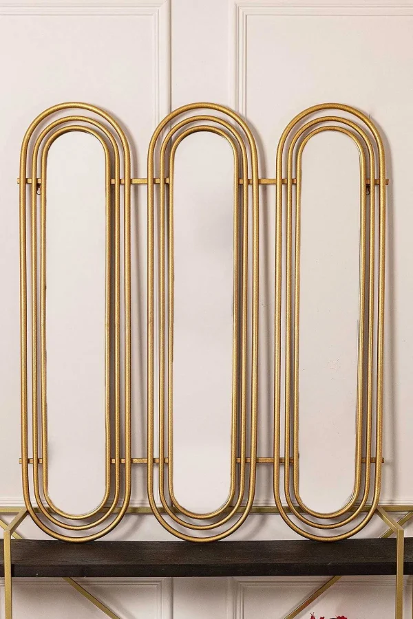 Carraig Donn HOME Art Deco Gold Triple Wall Mirror* Homeware