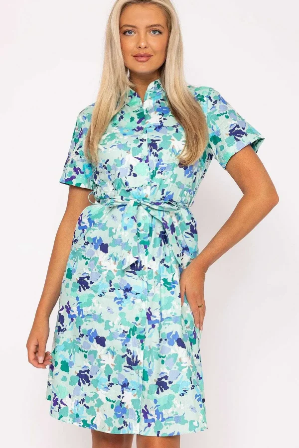 Rowen Avenue Aurora Blue Printed Shirt Dress*Women Dresses & Jumpsuits