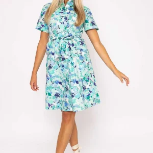 Rowen Avenue Aurora Blue Printed Shirt Dress*Women Dresses & Jumpsuits