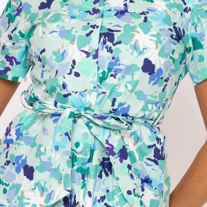 Rowen Avenue Aurora Blue Printed Shirt Dress*Women Dresses & Jumpsuits