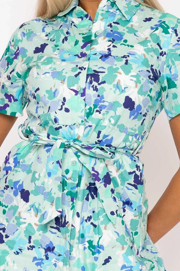 Rowen Avenue Aurora Blue Printed Shirt Dress*Women Dresses & Jumpsuits