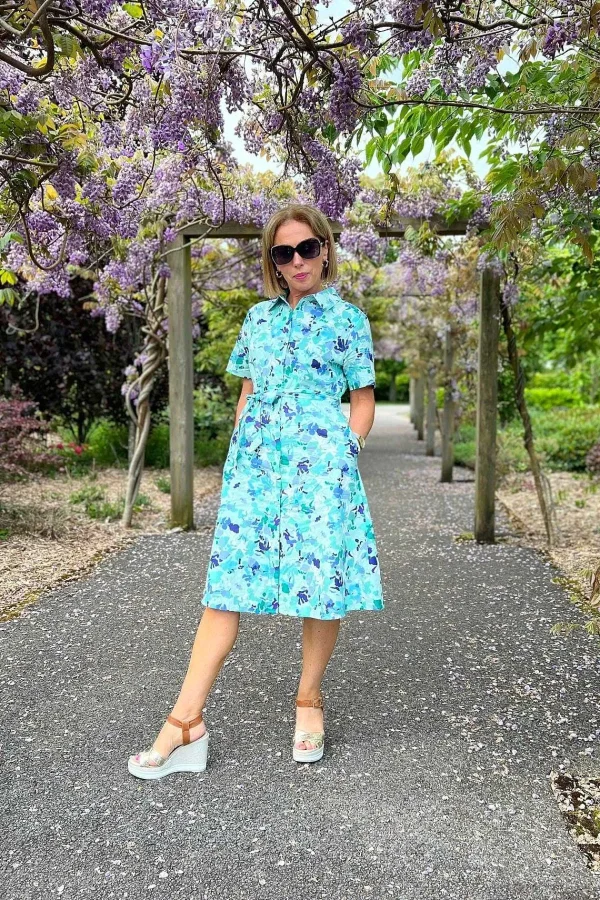 Rowen Avenue Aurora Blue Printed Shirt Dress*Women Dresses & Jumpsuits