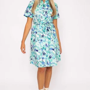 Rowen Avenue Aurora Blue Printed Shirt Dress*Women Dresses & Jumpsuits